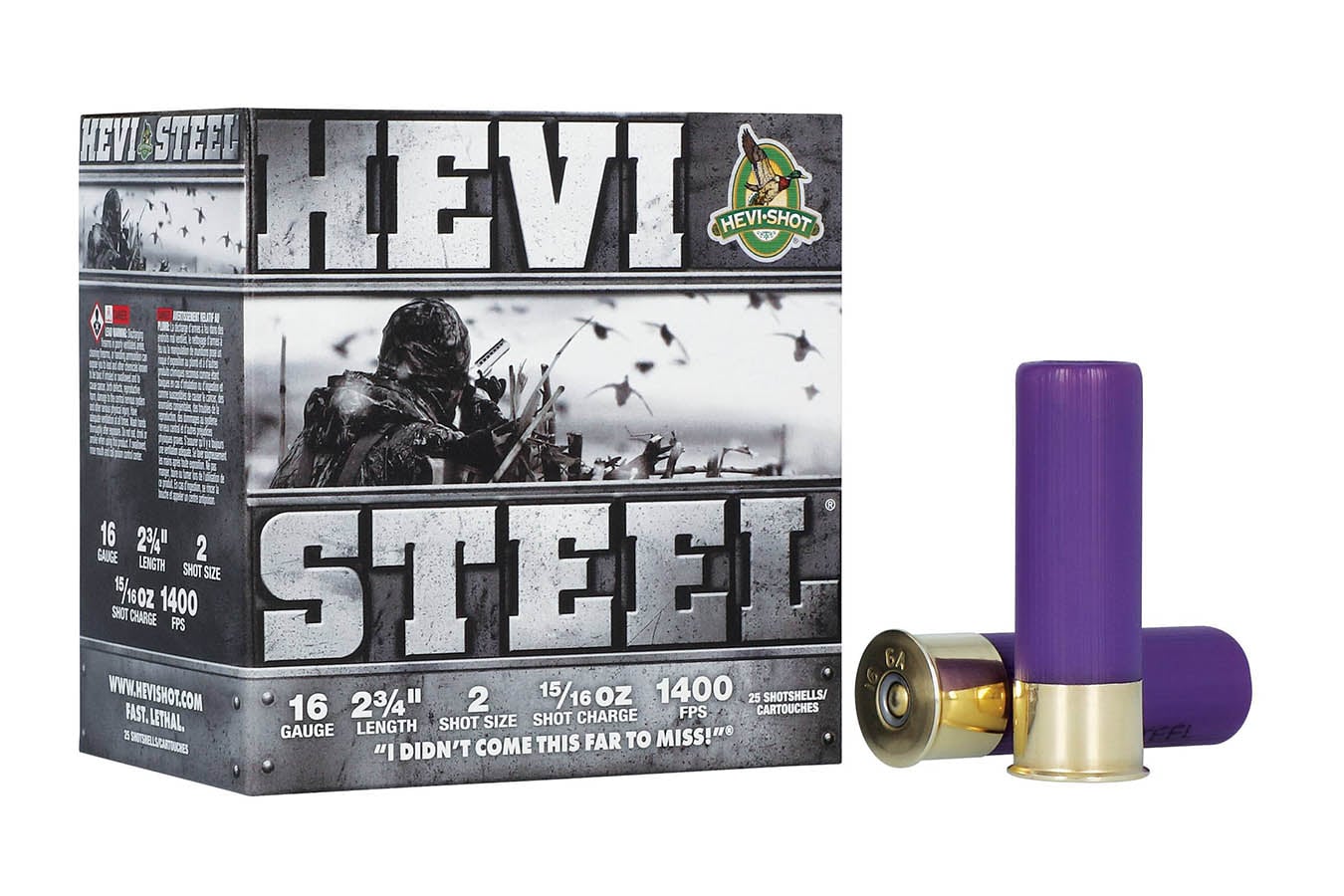 HEVI SHOT 16-Gauge 2 3/4 Inch 2 Shot 15/16oz Hevi-Steel 25/Box